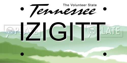 IZIGITT Tennessee License Plate
