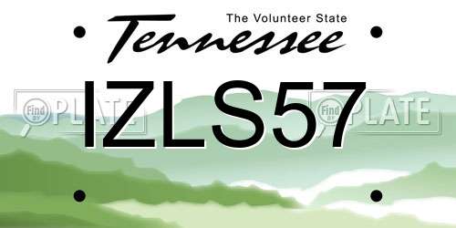 IZLS57 Tennessee License Plate
