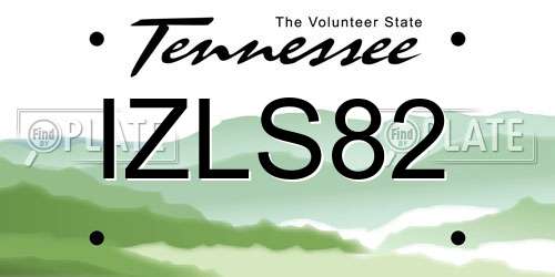 IZLS82 Tennessee License Plate
