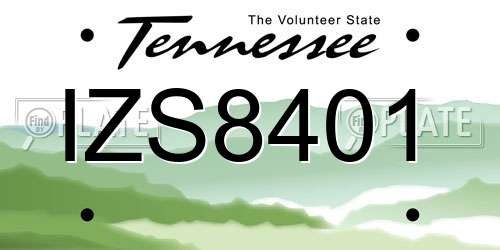 IZS8401 Tennessee License Plate