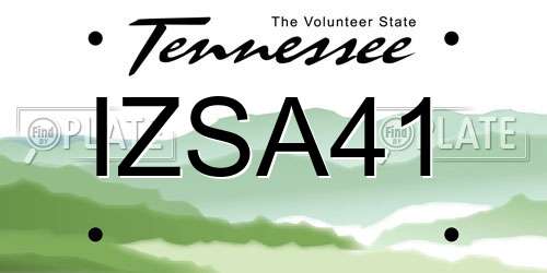 IZSA41 Tennessee License Plate