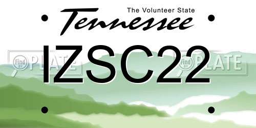 IZSC22 Tennessee License Plate