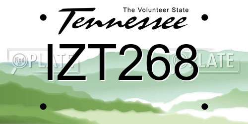 IZT268 Tennessee License Plate
