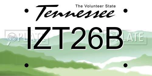 IZT26B Tennessee License Plate