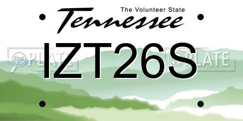 IZT26S Tennessee License Plate