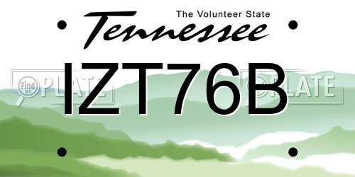 IZT76B Tennessee License Plate