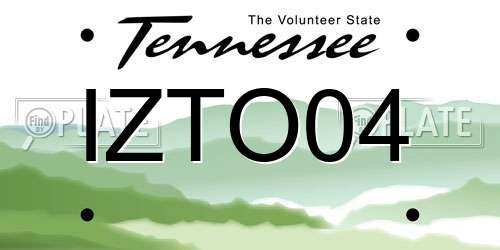 IZTO04 Tennessee License Plate
