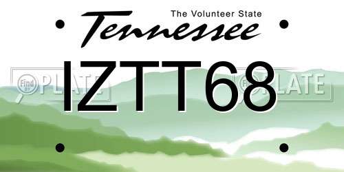 IZTT68 Tennessee License Plate