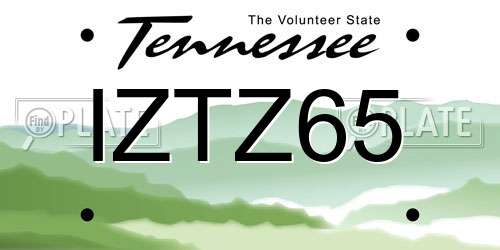 IZTZ65 Tennessee License Plate
