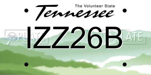 IZZ26B Tennessee License Plate