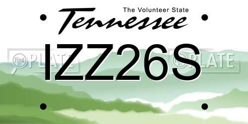 IZZ26S Tennessee License Plate