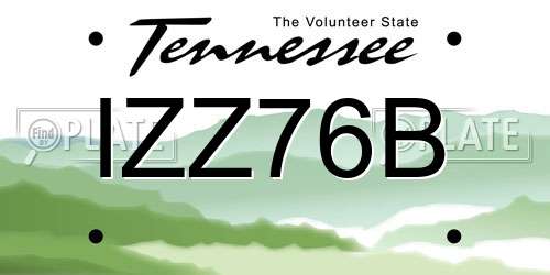 IZZ76B Tennessee License Plate