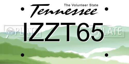 IZZT65 Tennessee License Plate