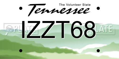 IZZT68 Tennessee License Plate