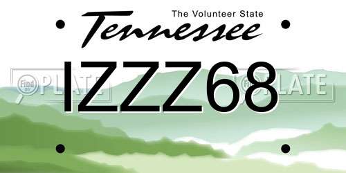 IZZZ68 Tennessee License Plate