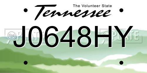 J0648HY Tennessee License Plate