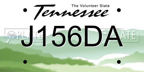 J156DA Tennessee License Plate