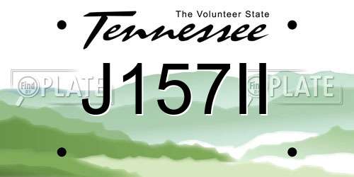 J157II Tennessee License Plate