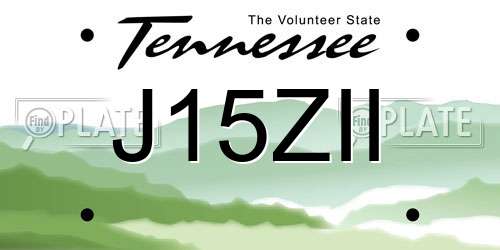J15ZII Tennessee License Plate