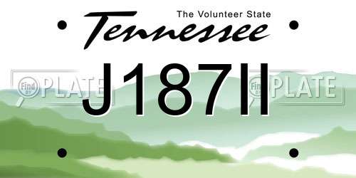 J187II Tennessee License Plate