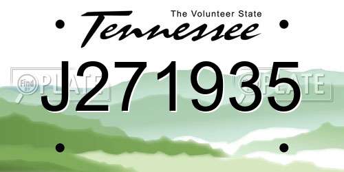J271935 Tennessee License Plate