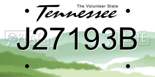 J27193B Tennessee License Plate