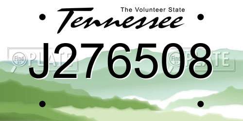 J276508 Tennessee License Plate