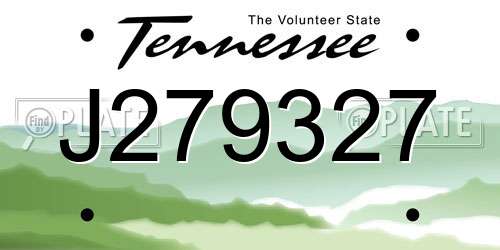 J279327 Tennessee License Plate