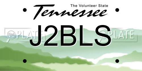 J2BLS Tennessee License Plate