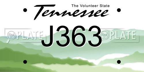 J363 Tennessee License Plate