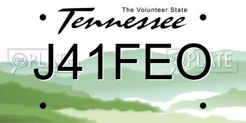 J41FEO Tennessee License Plate