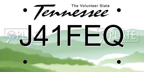 J41FEQ Tennessee License Plate