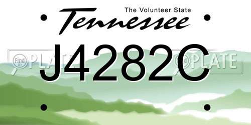 J4282C Tennessee License Plate