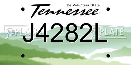 J4282L Tennessee License Plate
