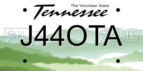 J44OTA Tennessee License Plate