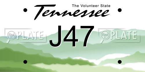 J47 Tennessee License Plate