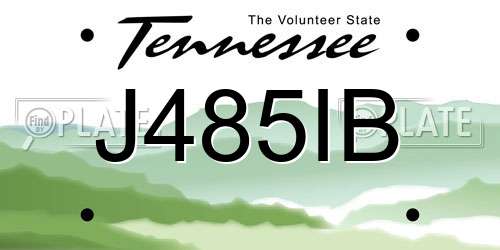 J485IB Tennessee License Plate