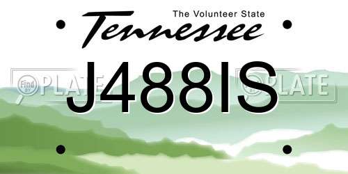 J488IS Tennessee License Plate