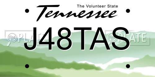 J48TAS Tennessee License Plate