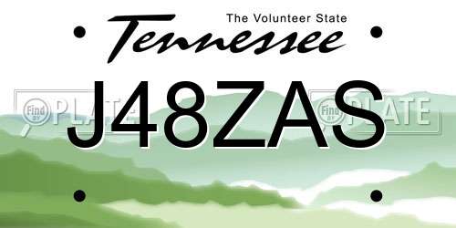 J48ZAS Tennessee License Plate