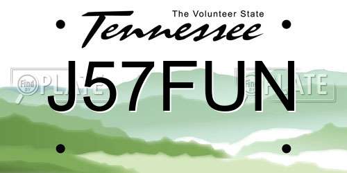 J57FUN Tennessee License Plate