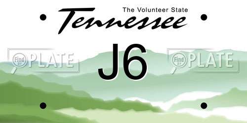 J6 Tennessee License Plate