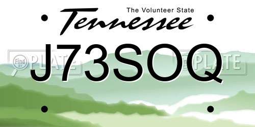 J73SOQ Tennessee License Plate
