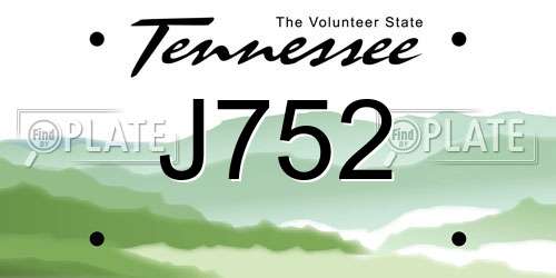 J752 Tennessee License Plate