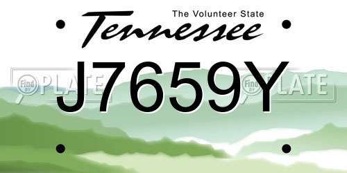 J7659Y Tennessee License Plate
