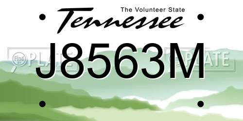 J8563M Tennessee License Plate