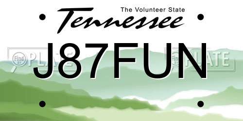 J87FUN Tennessee License Plate