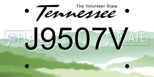 J9507V Tennessee License Plate