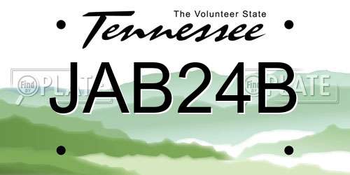 JAB24B Tennessee License Plate