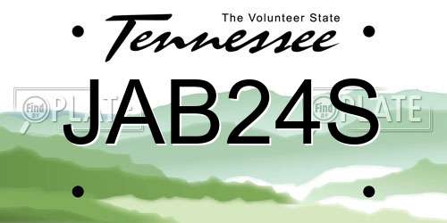 JAB24S Tennessee License Plate
